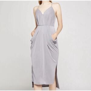 BCBGeneration Della Women’s Sleeveless Midi Dress, Silver Gray 43” Length